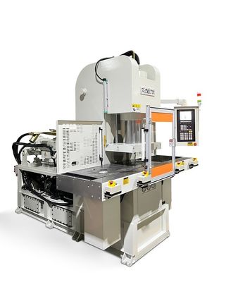 Macchina per stampaggio a iniezione verticale con doppio scivolo da 85 tonnellate