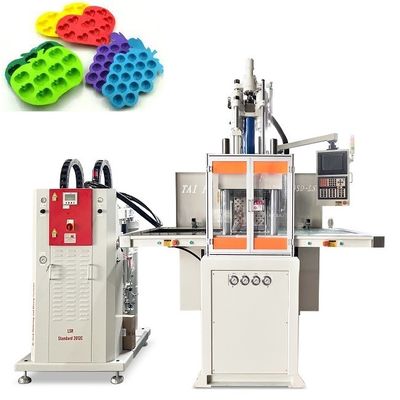 Macchina per lo stampaggio a iniezione di silicone LSR verticale per lo stampaggio di cubetti di ghiaccio in silicone con doppio scivolo